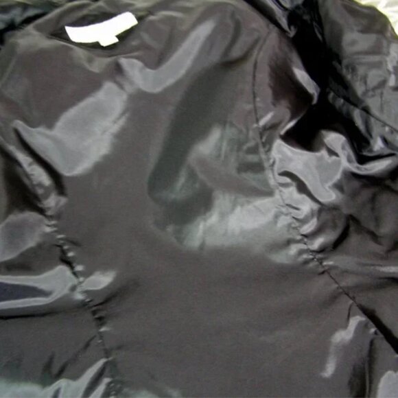 Black Puffer Jacket Hood Faux Fur Trim SMALL - Picture 12 of 12